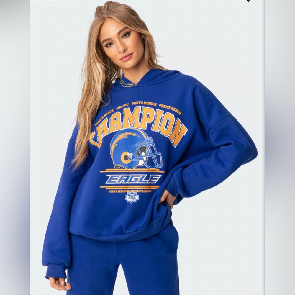 Edikted La Champion Oversized Hoodie Sweatshirt